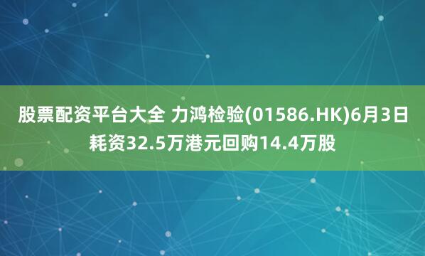 股票配资平台大全 力鸿检验(01586.HK)6月3日耗资32.5万港元回购14.4万股